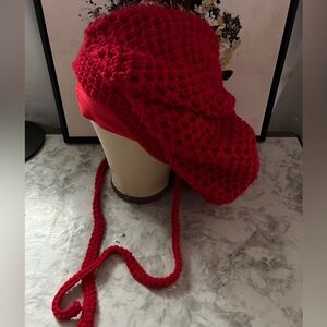Red Crochet Bonnet